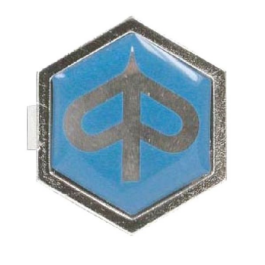 ESCUDO HEXAGONAL CLIP CROMADO/AZUL